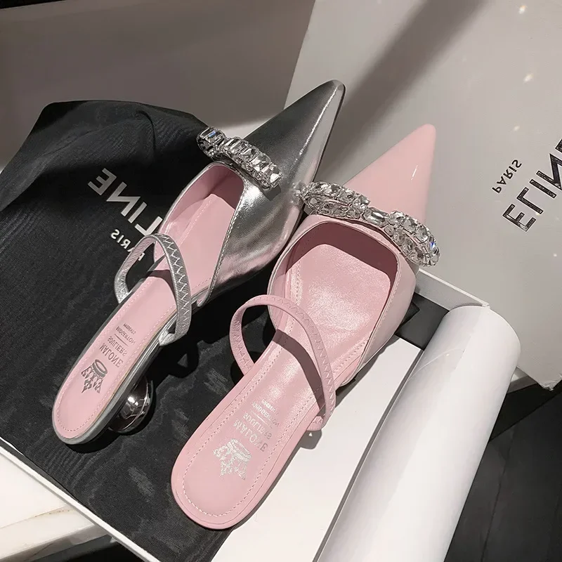 Women Patent Pink Slippers Spr - Dress Shoe Pointed avaliação e preço