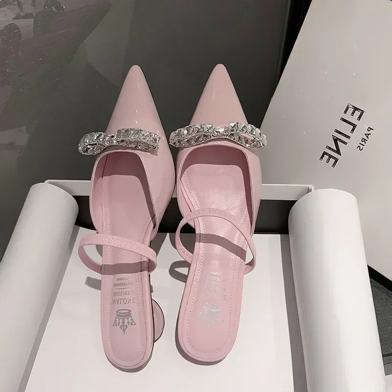 Women Patent Pink Slippers Spr - Dress Shoe Pointed avaliação e preço
