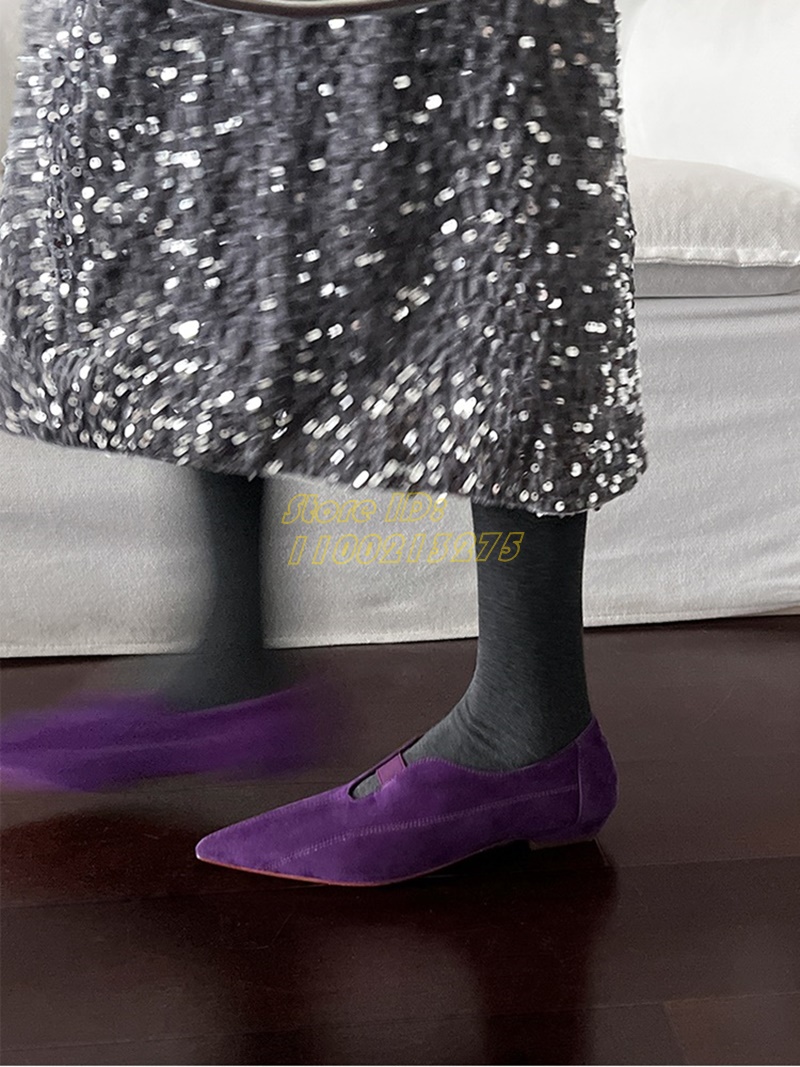 Purple Suede Pointy Toe Pumps  - Dress Shoe Pointed avaliação e preço