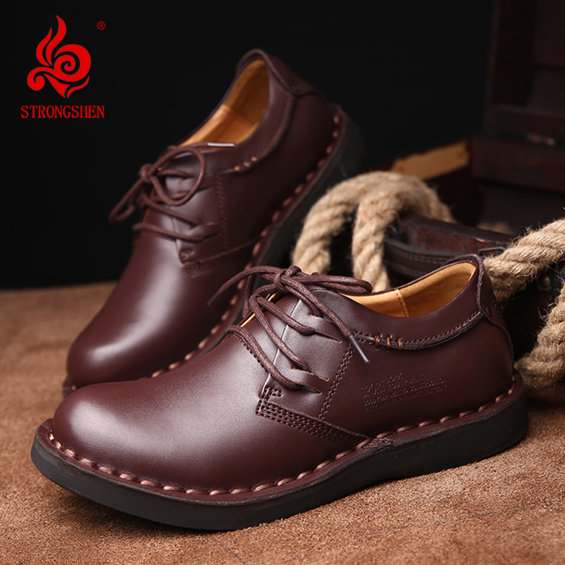 STRONGSHEN Men's Genuine Leath - Men Shoes Louboutin avaliação e preço
