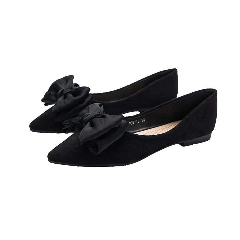 Silk Bowknot Flats Women Flock - Dress Shoe Pointed avaliação e preço