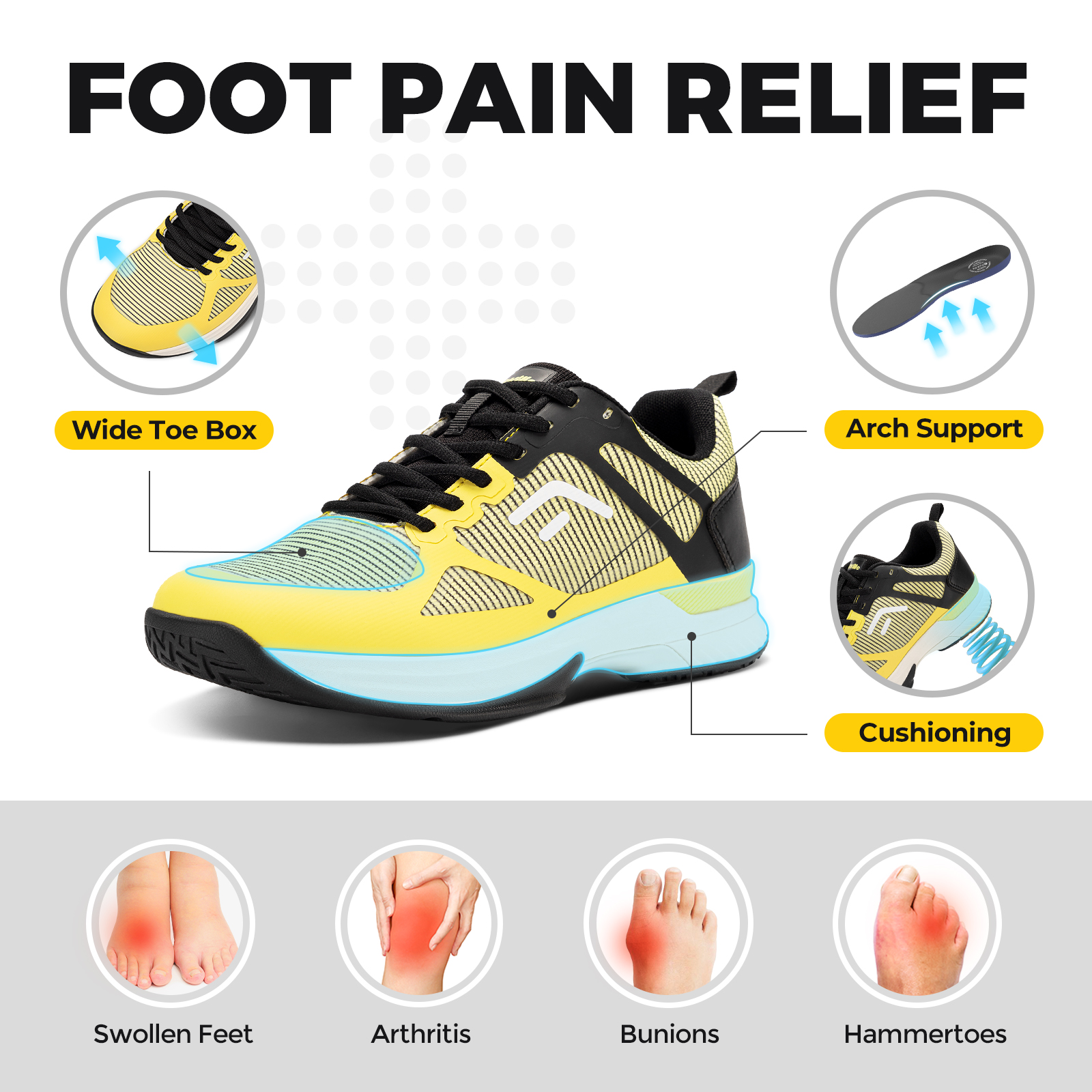FitVille Wide Pickleball Shoes - Men Shoes Size Chart avaliação e preço