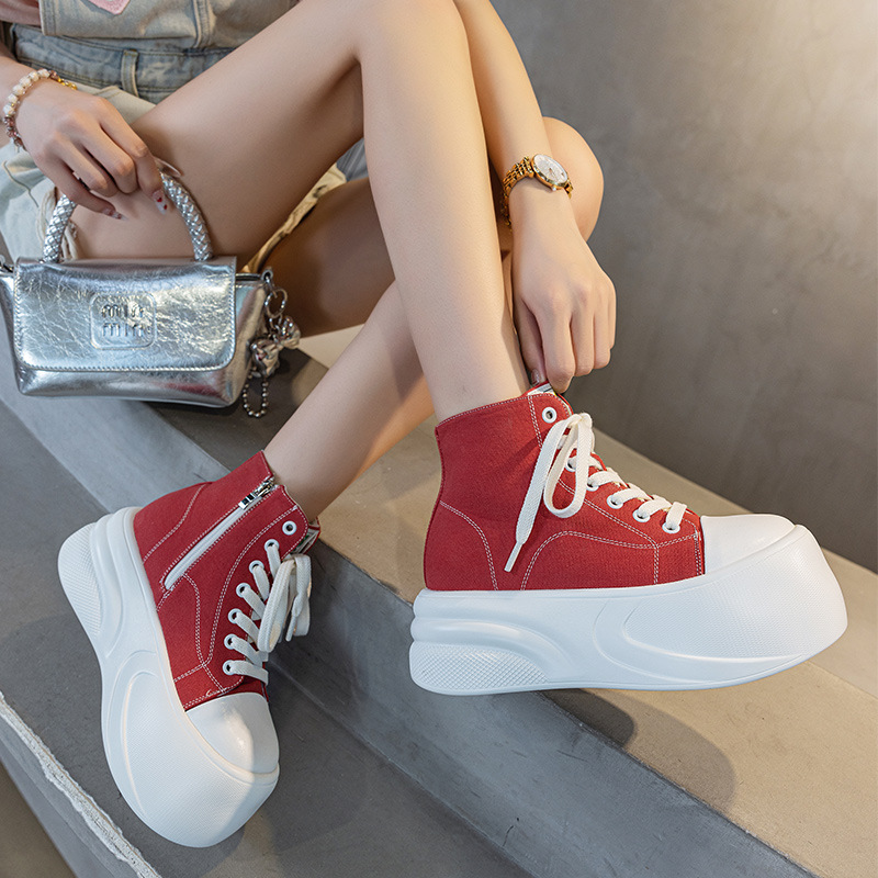 2025 New Quality Women 7CM Hei - Canvas Sneaker High avaliação e preço
