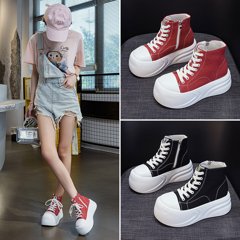 2025 New Quality Women 7CM Hei - Canvas Sneaker High avaliação e preço