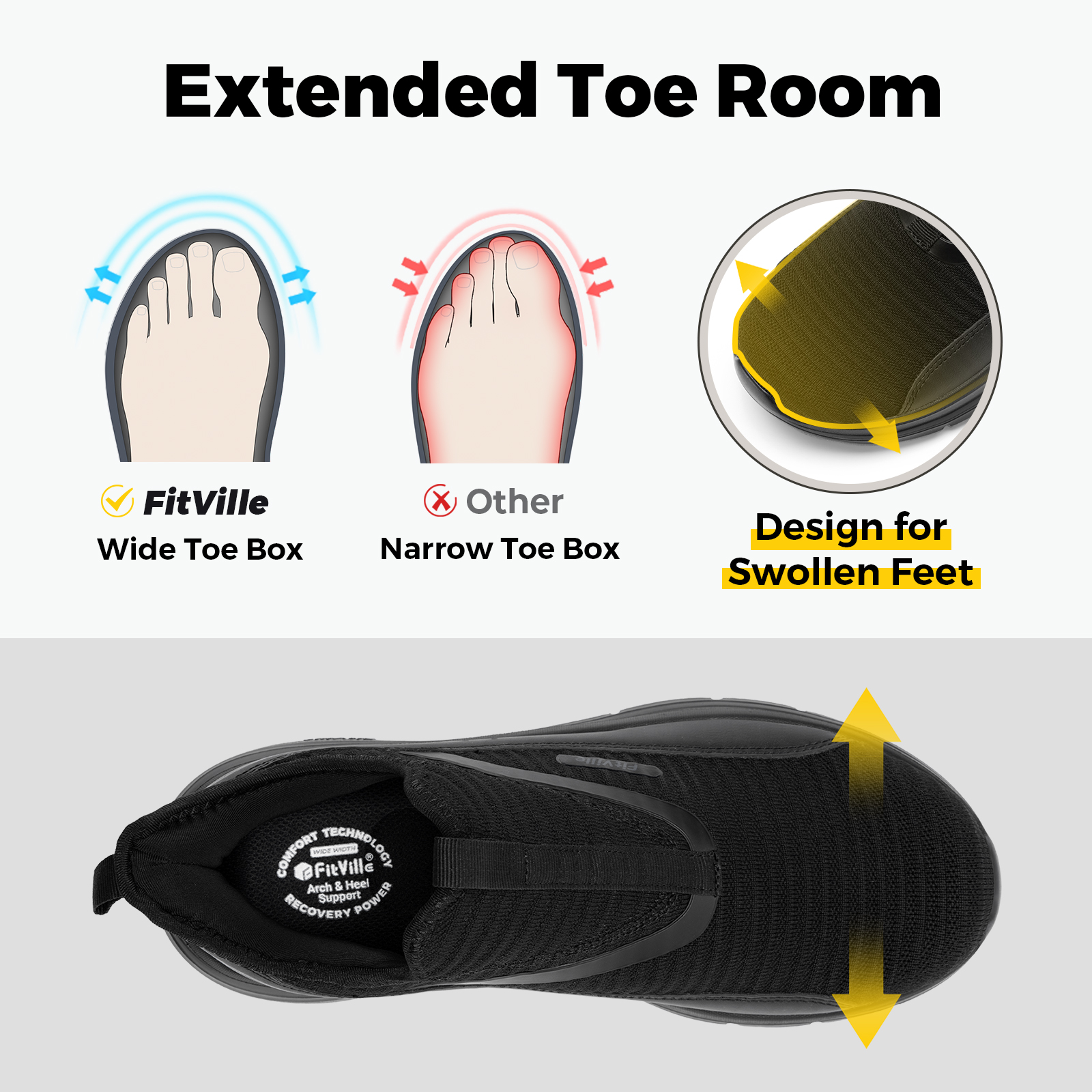 Fitville Wide Men's Shoes Fitn - Men Shoes Size Chart avaliação e preço