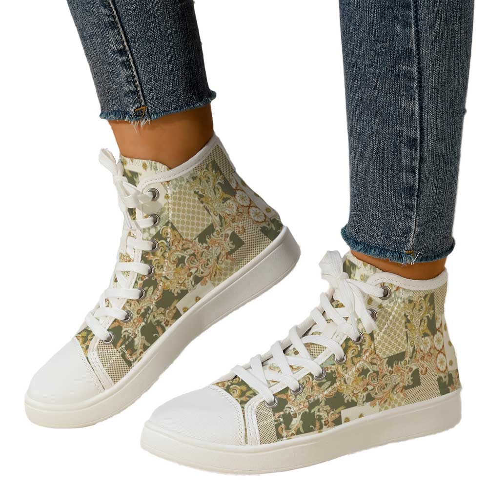 Women's Vintage Baroque Patchw - Canvas Sneaker High avaliação e preço