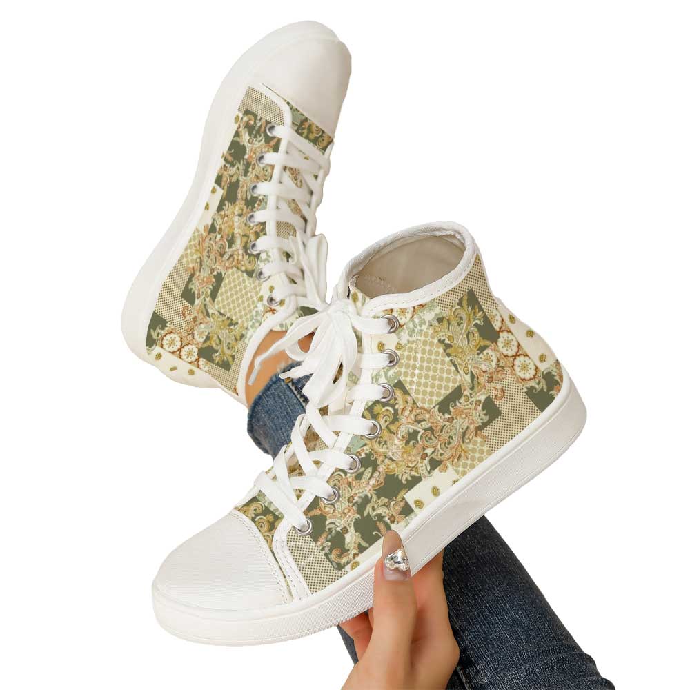 Women's Vintage Baroque Patchw - Canvas Sneaker High avaliação e preço
