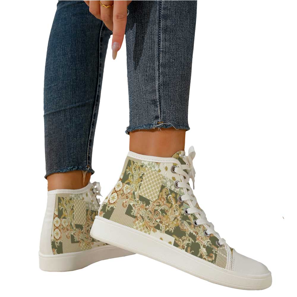 Women's Vintage Baroque Patchw - Canvas Sneaker High avaliação e preço