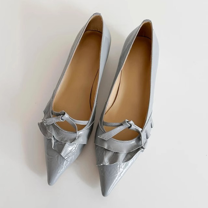 Elegant Leather Ruffles Low-he - Dress Shoe Pointed avaliação e preço