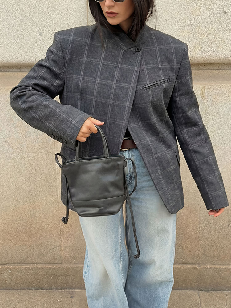 HH Women Fashion Plaid Blazer  - Men Shoes Jd avaliação e preço