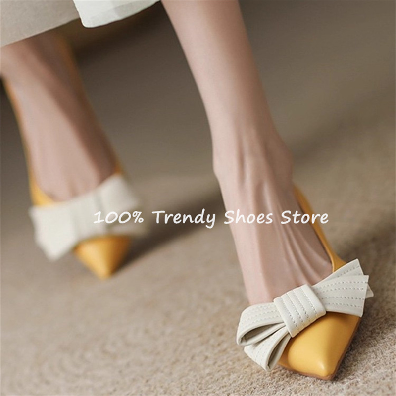 Butterfly Knot Decor Women Sli - Dress Shoe Pointed avaliação e preço
