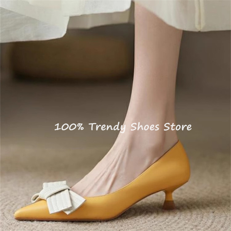 Butterfly Knot Decor Women Sli - Dress Shoe Pointed avaliação e preço
