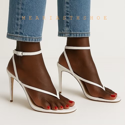 Beige Black Cross Straps Flip- - Dress Shoe Pointed avaliação e preço