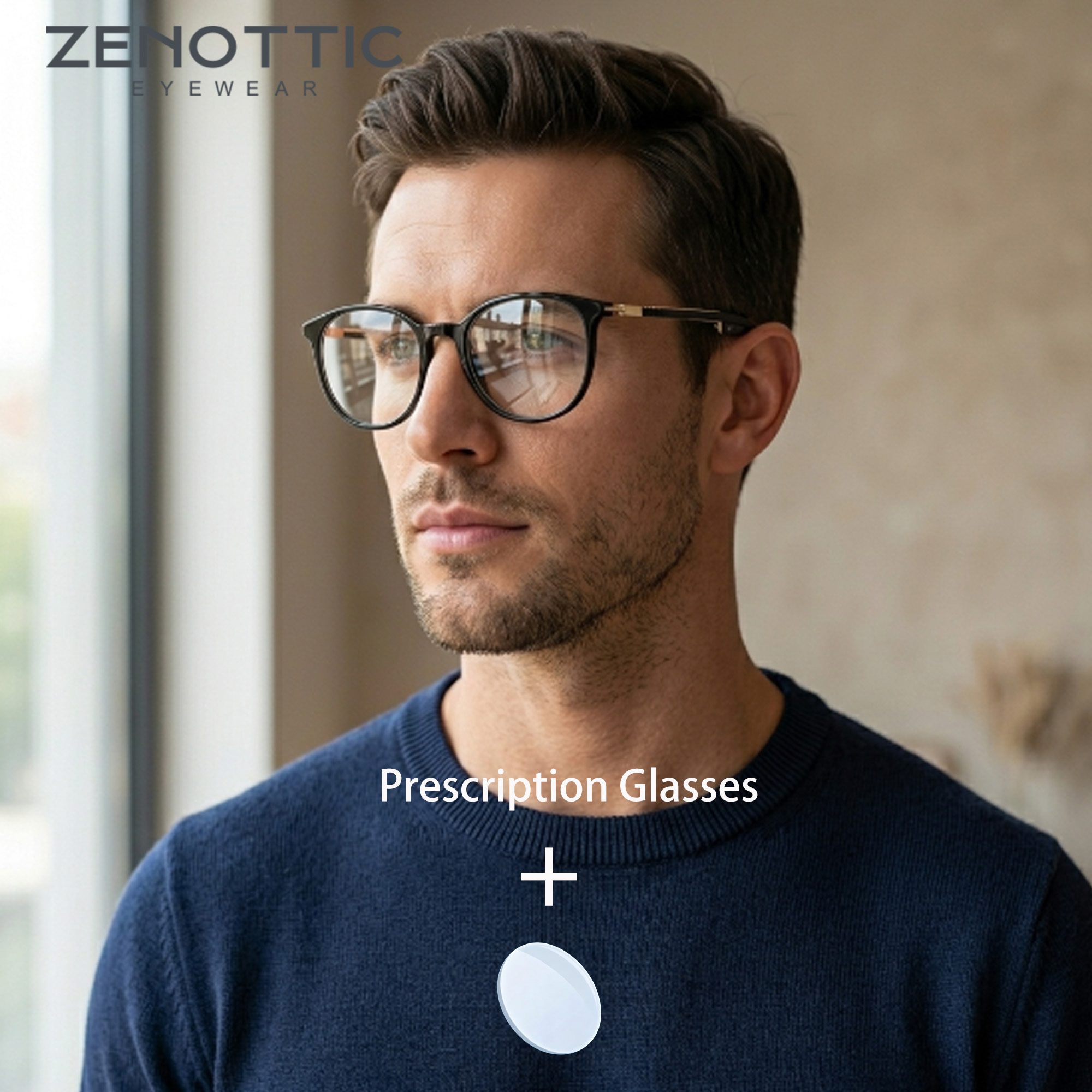ZENOTTIC Men Round TR90 Prescr - Men Shoes Zegna avaliação e preço