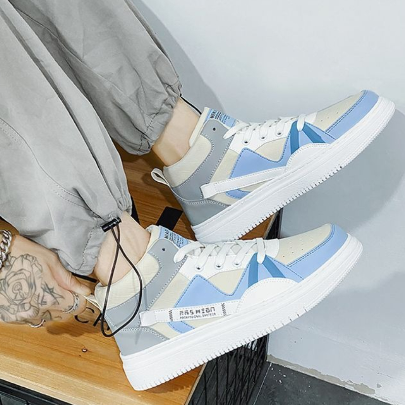 Men‘s Thick Sole White High To - Canvas Sneaker High avaliação e preço
