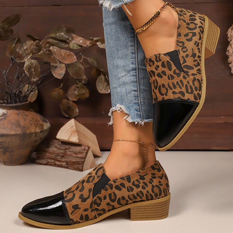 Leopard Printed Women's Low He - Dress Shoe Pointed avaliação e preço